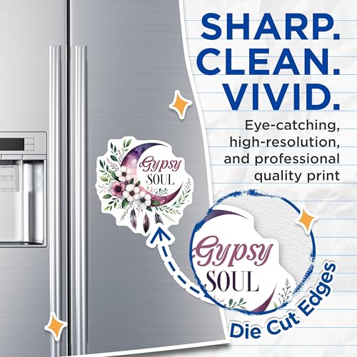 (2 Pack) Gypsy Soul Magnets - Colorful Floral Design - Inspirational Quotes - 5" On Longest Side - for Cars, Fridges, Toolboxes - Made in USA - MAG7546