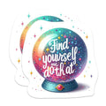 (2 Packs) Find Yourself and Do That Stickers - Mystical Magical Inspirational Decals - 5 Inches On Longest Side - Premium Vinyl Decal - Sticks to Any Smooth Flat Surface - Made in USA - BMCS2297