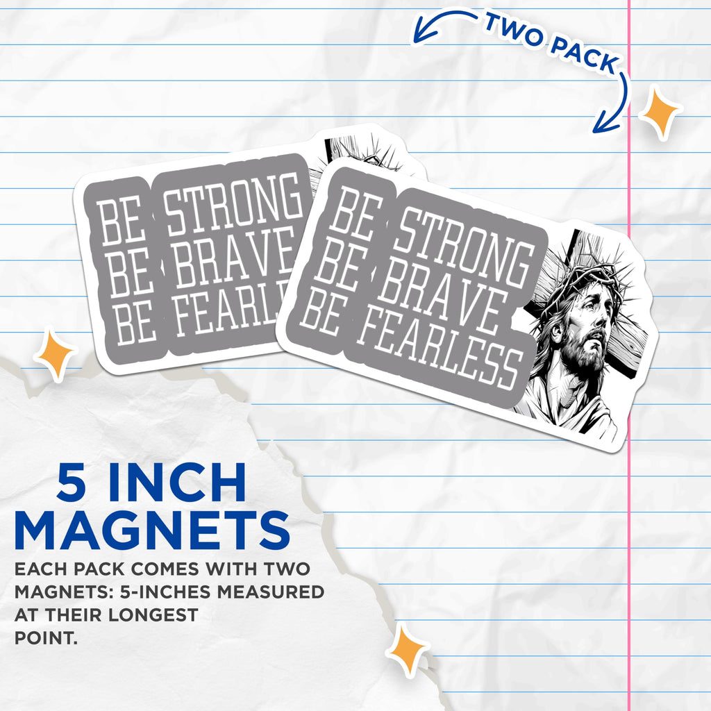 (2 Pack) Jesus Magnets - Religious Magnets - Christian Faith Magnets - 5" On Longest Side - Premium Magnet - for Cars, Refrigerators, Toolboxes, Lockers - Made in USA - MAG16875