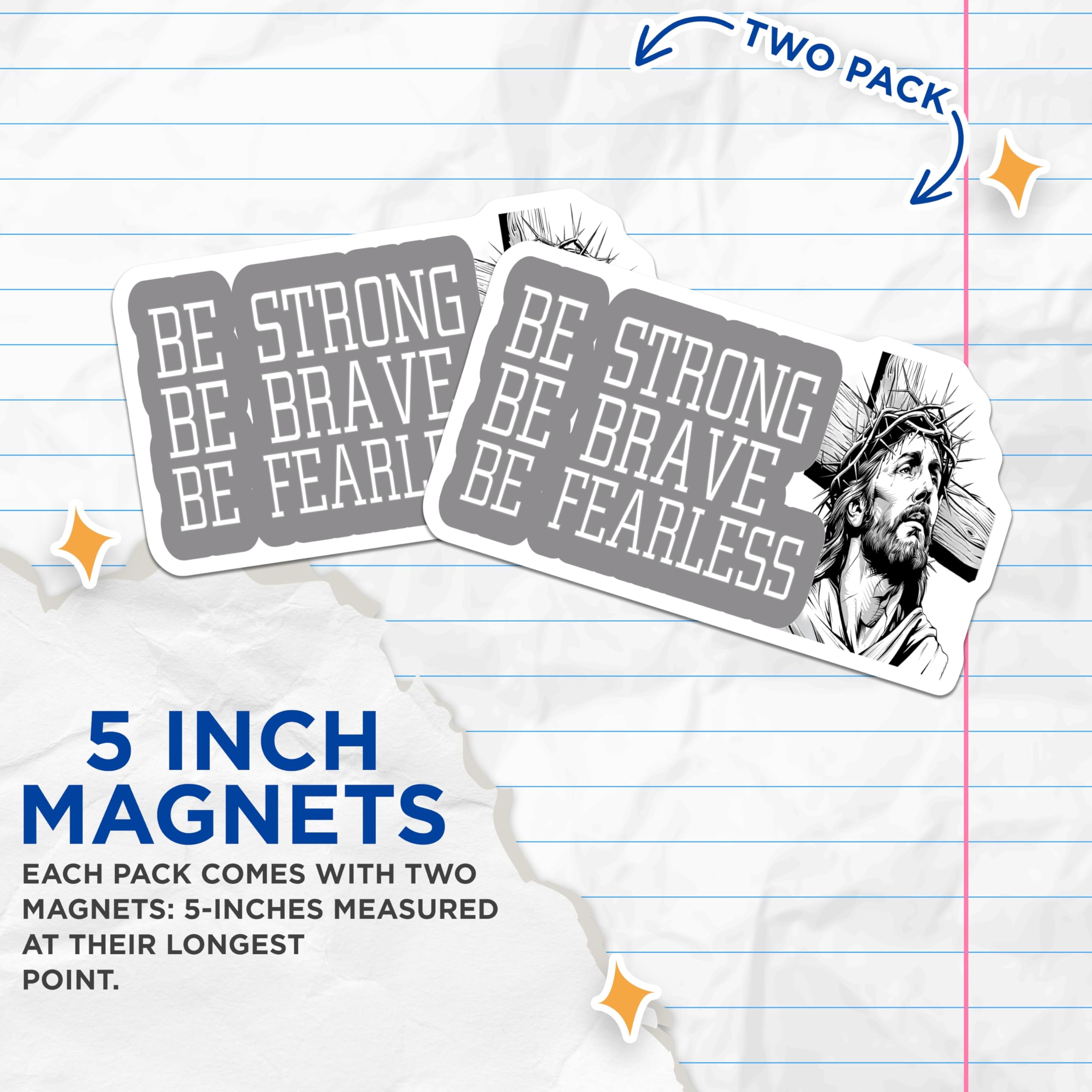 (2 Pack) Jesus Magnets - Religious Magnets - Christian Faith Magnets - 5" On Longest Side - Premium Magnet - for Cars, Refrigerators, Toolboxes, Lockers - Made in USA - MAG16875