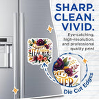 (2 Pack) Super Teacher Magnets - Floral Design - Classroom - Teacher Appreciation - 5" On Longest Side - for Cars, Fridges, Toolboxes - Made in USA - MAG4419