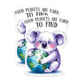 (2 Pack) Environmental Conservation Stickers - Koala Planet Earth - Eco-Friendly Messages - 5" On Longest Side - Sticks to Smooth Flat Surfaces - Made in USA - BMCS8448