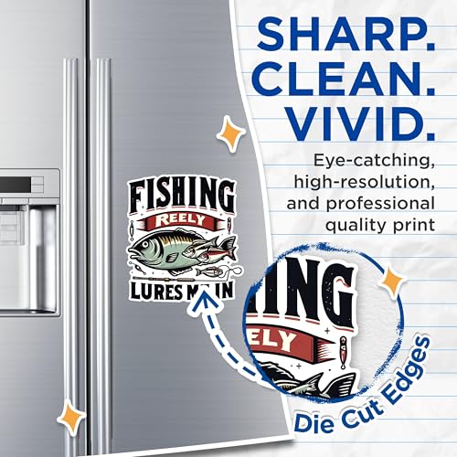 (2 Pack) Fishing Reely Lures Me in Magnets - Funny Fishing Magnets - Fisherman Decoration Magnets- 5" On Longest Side - for Fridges, Toolboxes, Cars - Made in USA - MAG2617