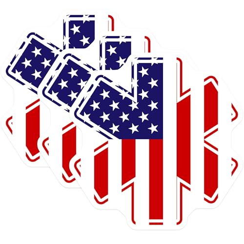 (3 Pack) American Flag Decals - USA Patriotic - Laptop Decal - 3 Inches On Longest Side - Easy Peel & Apply - Made in USA - 3MCS4015