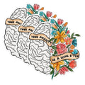 (3 Pack) Anxiety is A Liar Decals - Brain Flowers Decal - Mental Health Awareness - 3 Inches On Longest Side - Easy Peel & Apply - Made in USA - 3MCS1840