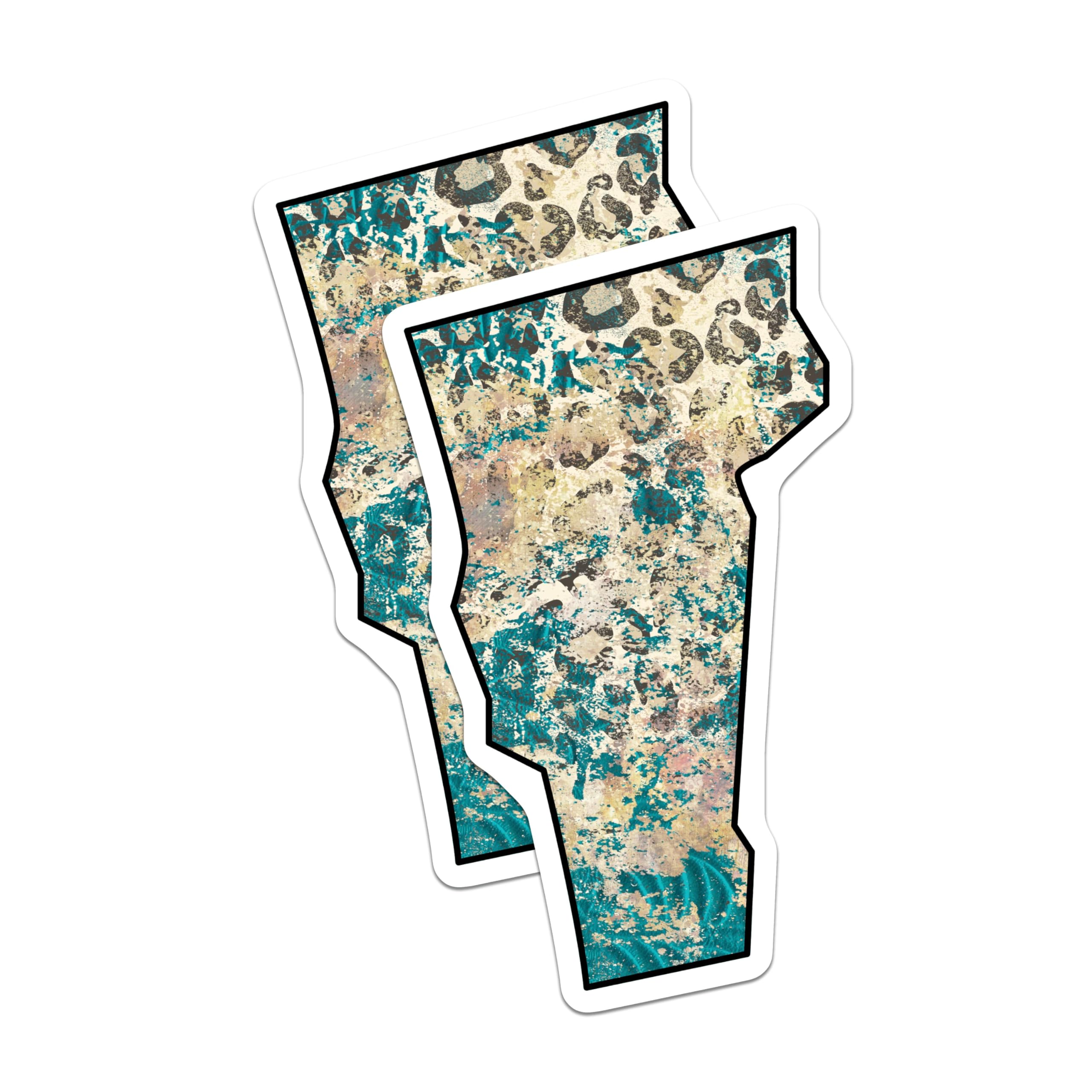 (2 Pack) Teal Leopard Magnets - Animal Print Decor - Abstract Pattern Refrigerator Magnets - 5" On Longest Side - Premium Magnet - for Cars, Refrigerators, Toolboxes, Lockers - Made in USA - MAG18274