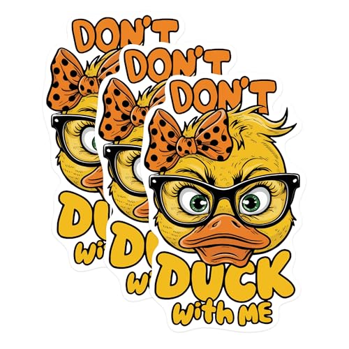 (3 Pack) Don't Duck with Me Decal - Cute Duck Sticker - Funny Duck Laptop Decals - 3 Inches On Longest Side - Easy Peel & Apply - Made in USA - 3MCS0927