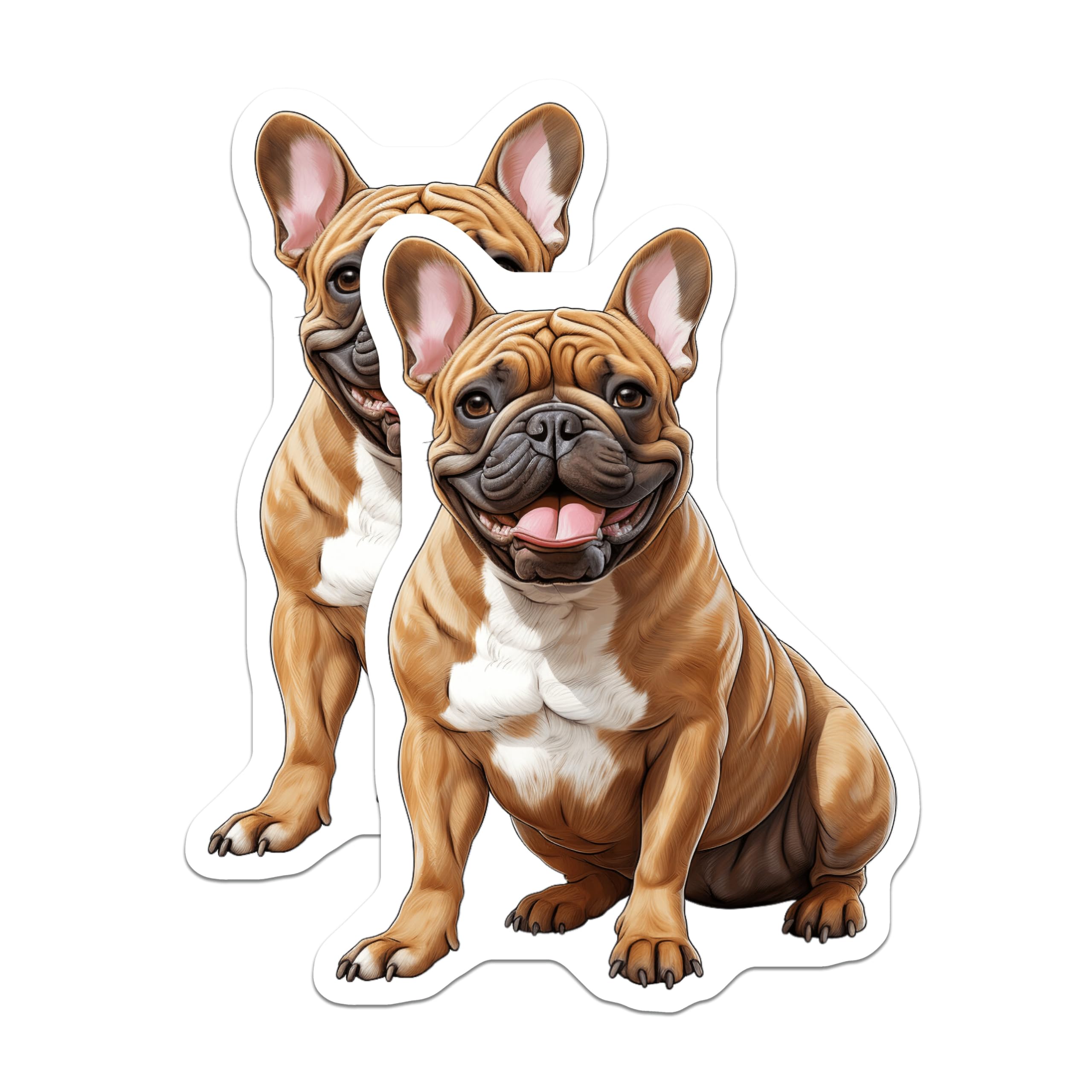 (2 Pack) French Bulldog Magnets - Happy Frenchie Dog Mom - Refrigerator Locker Decor - 5 Inches On Longest Side - Thick Durable Magnet - Made in USA - MAG30749