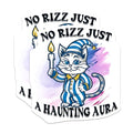 (2 Pack) No Rizz Just A Haunting Aura Magnets - Humorous Cat Art - Cute Halloween for Fridge or Locker - 5" On Longest Side - for Cars, Fridges, Toolboxes - Made in USA - MAG4343