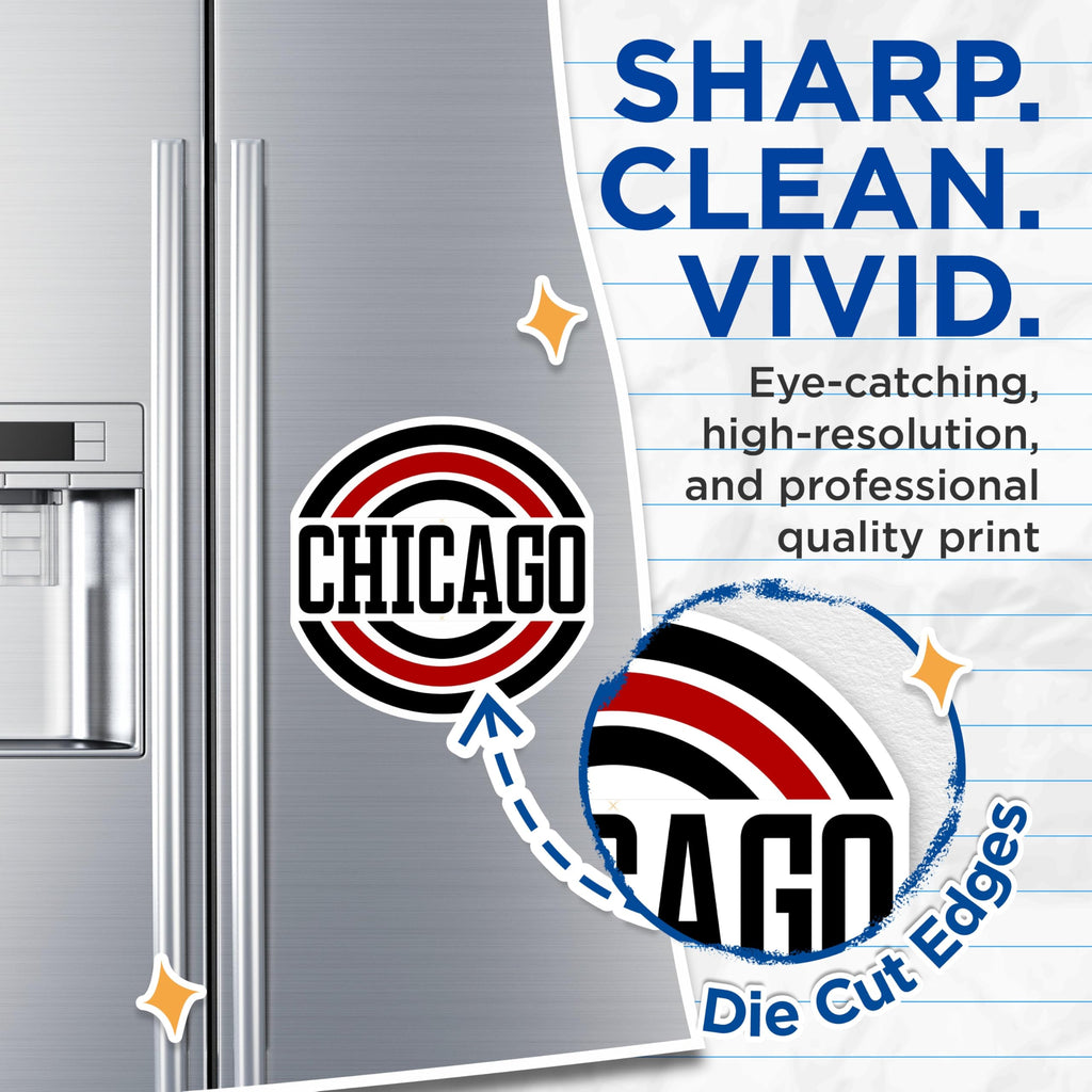 (2 Pack) Chicago Magnets - City Souvenir - Fridge Decor for City Lovers - 5" On Longest Side - Premium Magnet - for Cars, Refrigerators, Toolboxes, Lockers - Made in USA - MAG18029