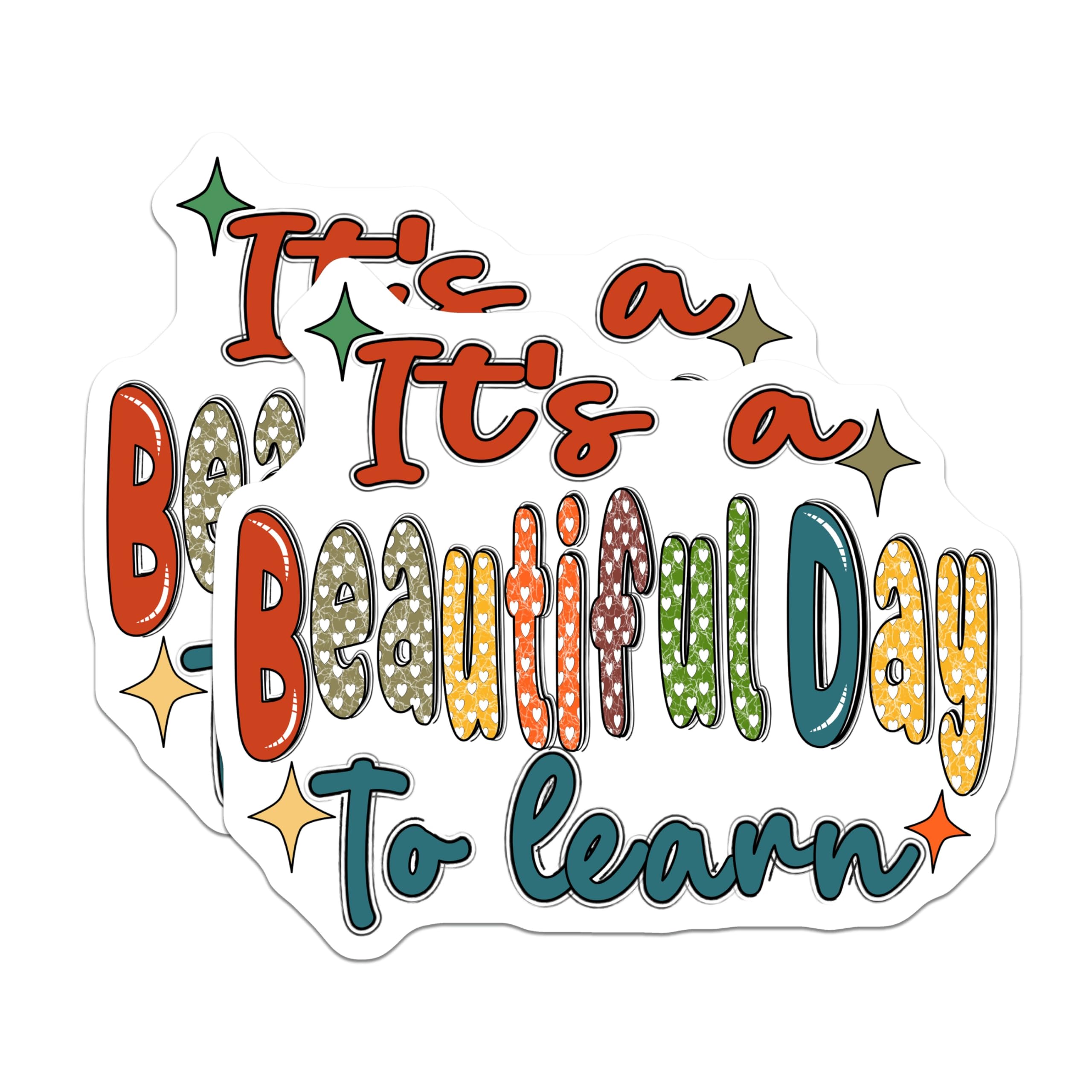 (2 Pack) Beautiful Day Magnets - Learn Inspirational - Classroom Teacher Fridge - 5" On Longest Side - Premium Magnet - for Cars, Refrigerators, Toolboxes, Lockers - Made in USA - MAG18913
