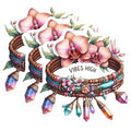 (3 Pack) Vibes High Decals - Boho Jewelry - Laptop Decal - 3 Inches On Longest Side - Easy Peel & Apply - Made in USA - 3MCS7617