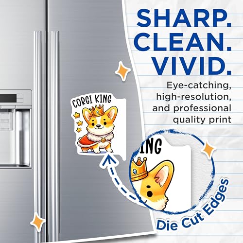 (2 Pack) Corgi King Magnets - Cute Dog Magnets - Animal Magnets - Refrigerator - Office Magnets - Fun Magnets - 5" On Longest Side - for Cars, Fridges, Toolboxes - Made in USA - MAG3655