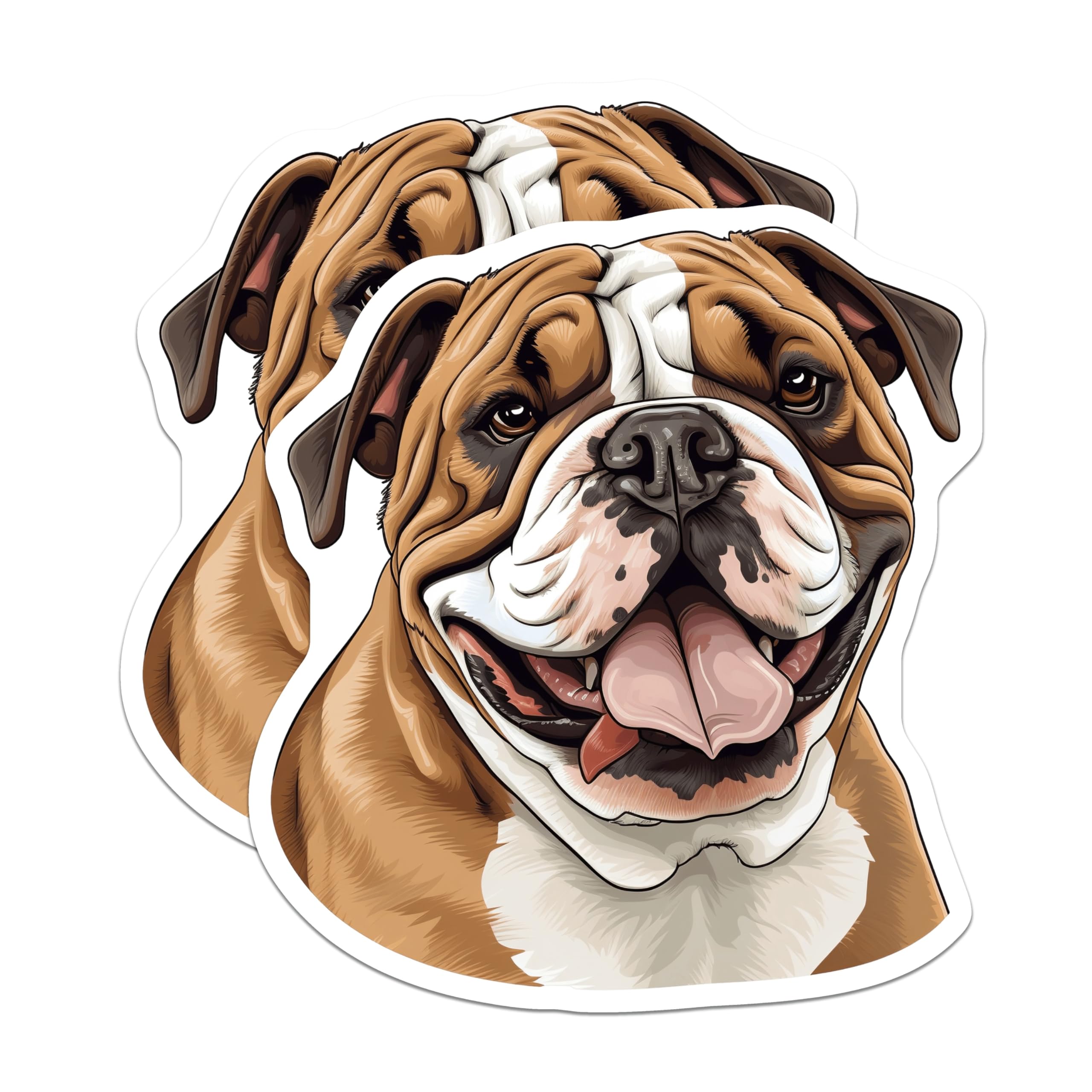 (2 Pack) Bulldog Magnets - English Bulldog Dog Lover - Pet Owner Refrigerator Decor - 5 Inches On Longest Side - Thick Durable Magnet - Made in USA - MAG27558