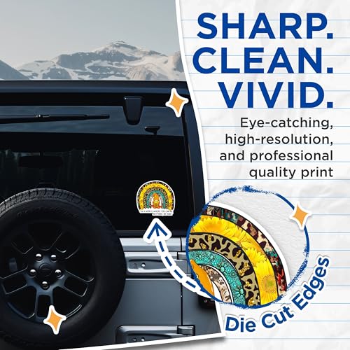 (2 Packs) In A World Where You Can Be Anything Be Kind Stickers - Sunflower Gnome Pattern Decals - 5" On Longest Side - Premium Vinyl Decal - Sticks To Any Smooth Flat Surface - Made In USA - BMCS2486