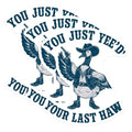(3 Pack) Cowboy Goose Decals - Yee Haw - Funny Animal Decal - 3 Inches On Longest Side - Easy Peel & Apply - Made in USA - 3MCS4686