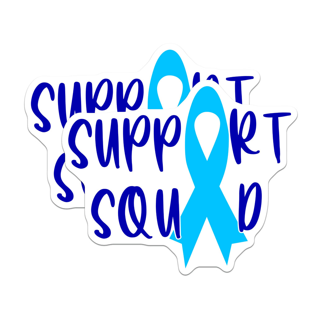 (2 Pack) Prostate Cancer Awareness Magnets - Blue Ribbon Support Squad - Survivor Team Decor - 5 Inches On Longest Side - Thick Durable Magnet - Made in USA - MAG38317