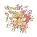 (2 Pack) Be Kind Stickers - Floral Sticker - Inspirational Quote Sticker - 5" On Longest Side - Sticks to Smooth Flat Surfaces - Made in USA - BMCS6436