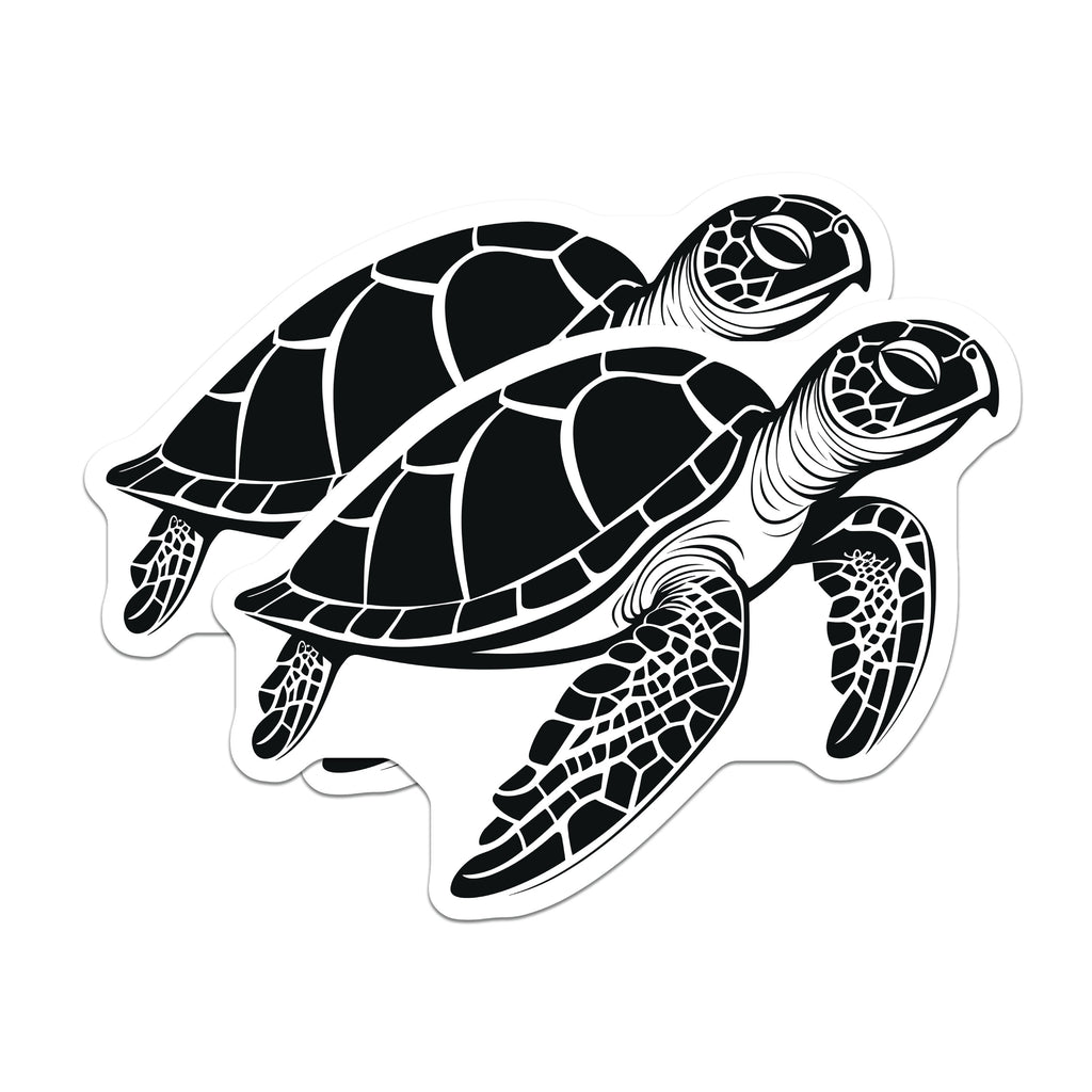 (2 Pack) Sea Turtle Magnets - Ocean Animal Fridge Decor - Coastal Living Art - 5 Inches On Longest Side - Thick Durable Magnet - Made in USA - MAG37215