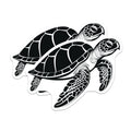 (2 Pack) Sea Turtle Magnets - Ocean Animal Fridge Decor - Coastal Living Art - 5 Inches On Longest Side - Thick Durable Magnet - Made in USA - MAG37215