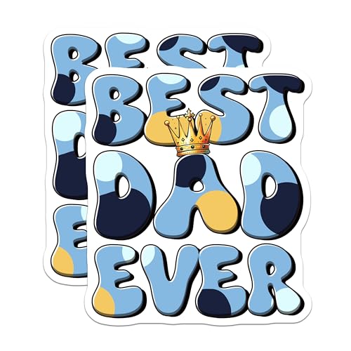 (2 Pack) Best Dad Ever Magnets - 5" On Longest Side - for Cars, Fridges, Toolboxes - Made in USA - MAG7477