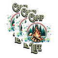 (3 Pack) Camp Life Decals - Outdoor Adventure Stickers - Laptop Decals- 3 Inches On Longest Side - Easy Peel & Apply - Made in USA - 3MCS5766