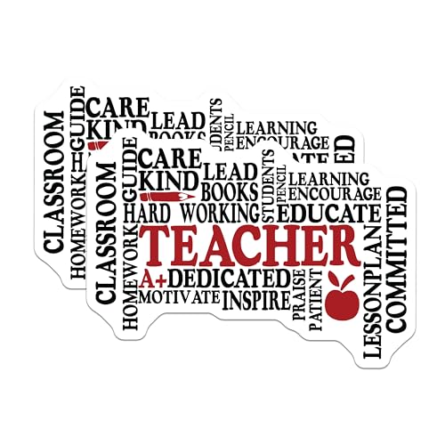 (2 Pack) Teacher Appreciation Stickers - Motivational Teacher Stickers - Classroom Decor Stickers - 5" On Longest Side - Sticks to Any Smooth Flat Surface - Made in USA - BMCS3097