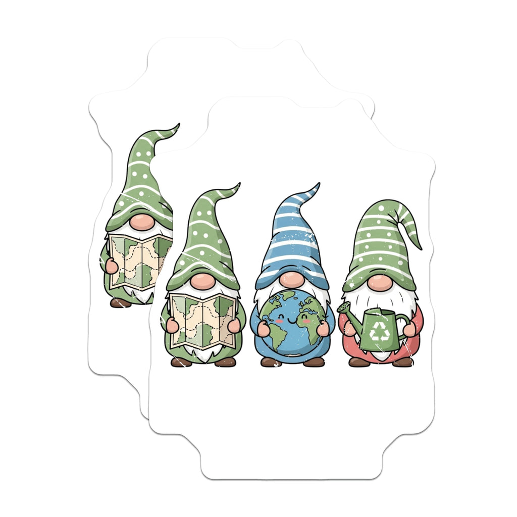 (2 Pack) Earth Day Gnomes Magnets - Planet Protector - Eco Friendly Green Living Refrigerator Accents - 5 Inches On Longest Side - Thick Durable Magnet - Made in USA - MAG20358