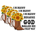 (3 Pack) Blunt God Sunflower Decals - Cowboy Boots - Laptop Decals - 3 Inches On Longest Side - Easy Peel & Apply - Made in USA - 3MCS1766