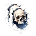 (2 Pack) Human Skull Magnets - Cracked Wall Design - Spooky Anatomy Art - Unique Halloween Fridge Accessories - 5 Inches On Longest Side - Thick Durable Magnet - Made in USA - MAG21095