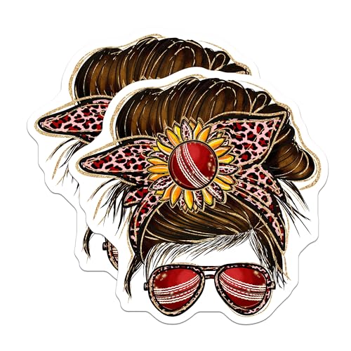 (2 Pack) Sunflower Hair Band Sticker - Leopard Print - Sunglasses Sticker Set - 5" On Longest Side - Sticks to Smooth Flat Surfaces - Made in USA - BMCS6203