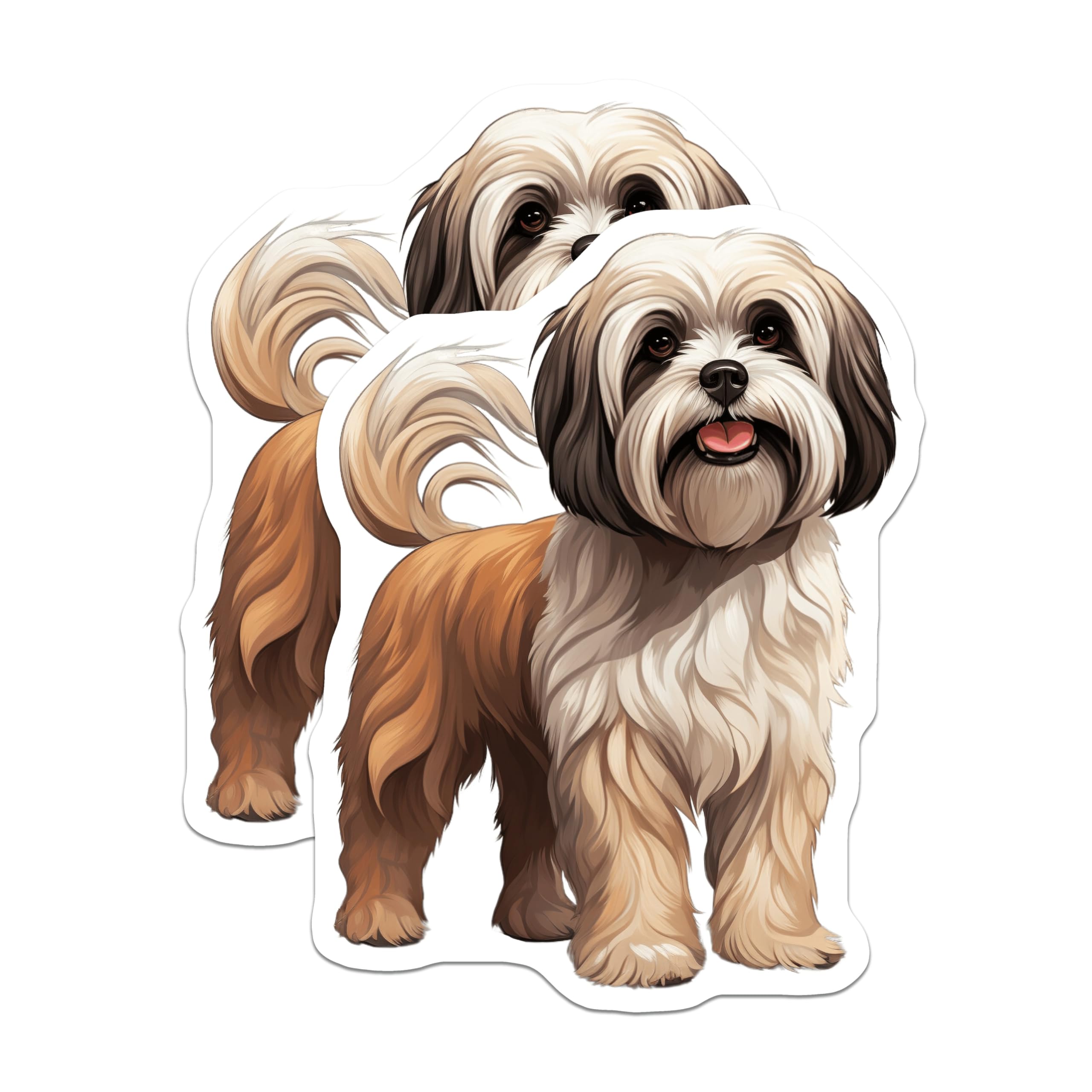 (2 Pack) Lhasa Apso Magnets - Cute Dog Lover Home Decor - Pet Owner Present Fridge Magnets - 5 Inches On Longest Side - Thick Durable Magnet - Made in USA - MAG27870