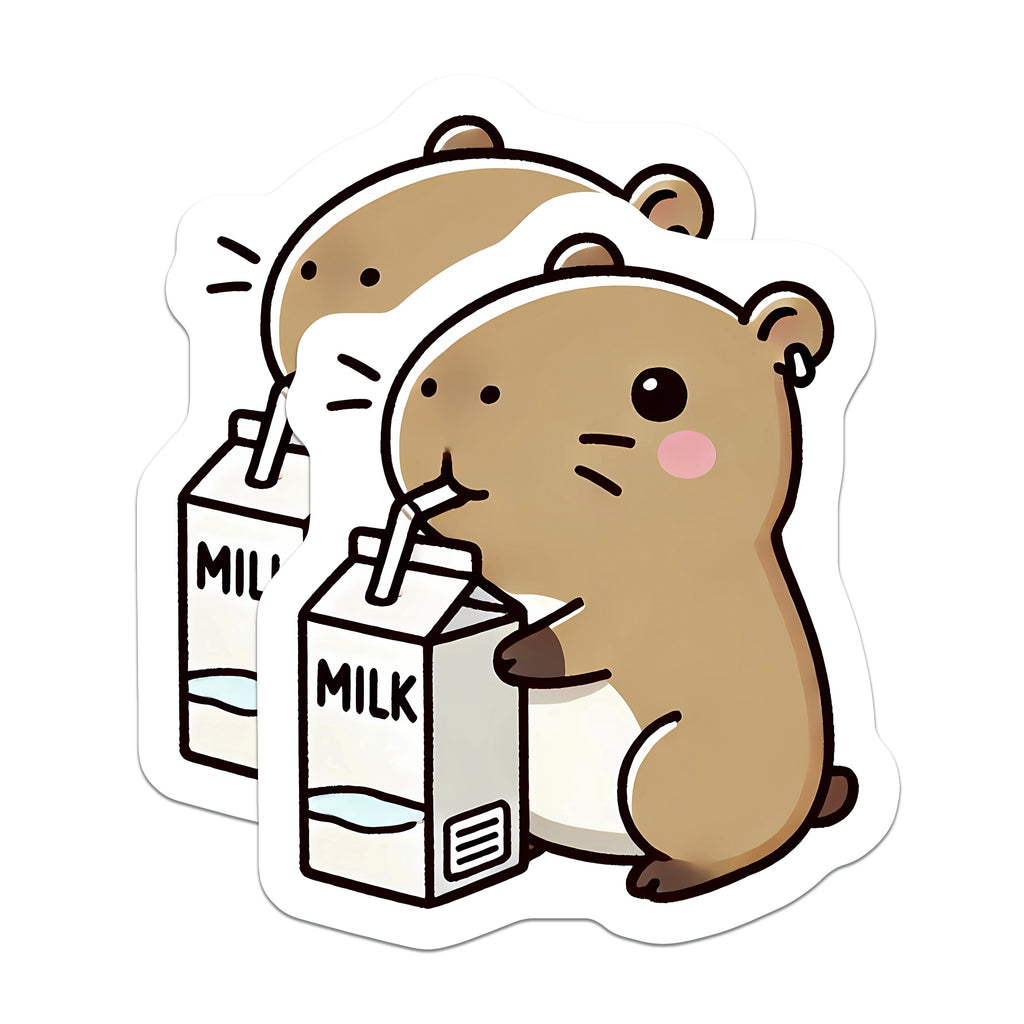 (2 Pack) Cute Hamster Magnets - Kawaii Animal Milk Carton - Fridge Locker Decor Pet Lovers - 5 Inches On Longest Side - Thick Durable Magnet - Made in USA - MAG39459