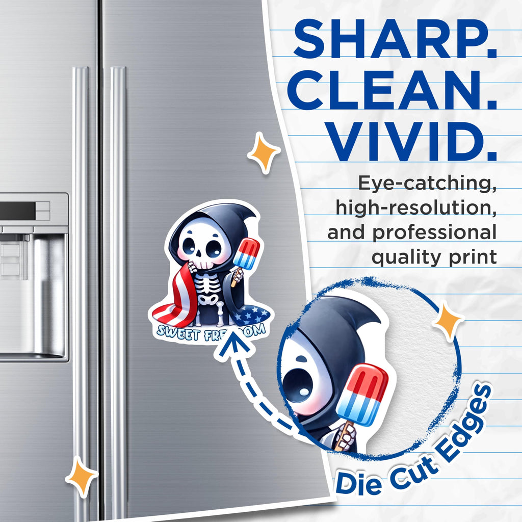 (2 Pack) Sweet Freedom Skeleton Magnets - 5" On Longest Side - for Cars, Fridges, Toolboxes - Mad