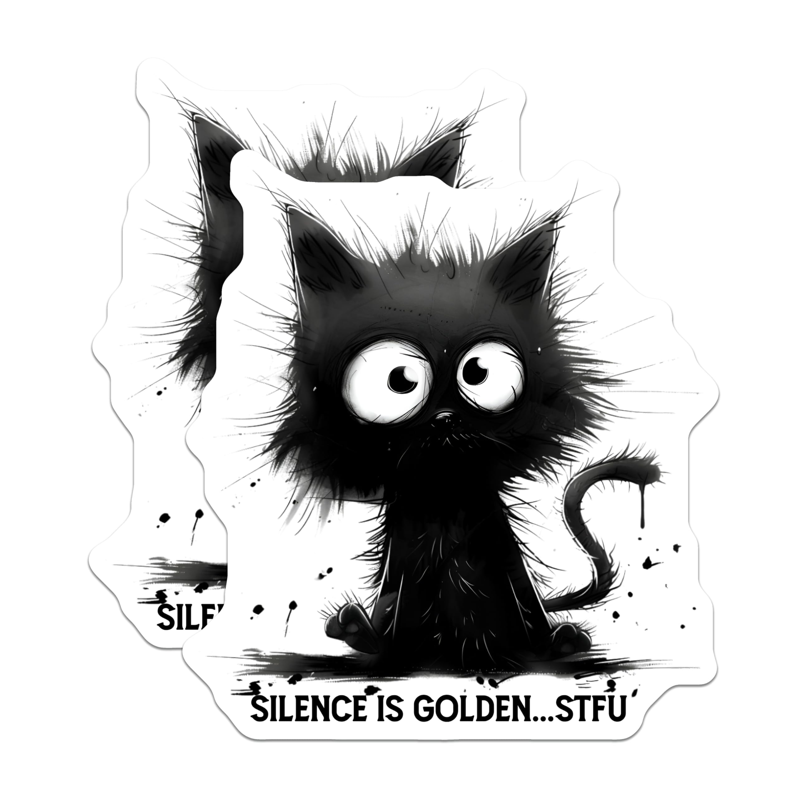 (2 Pack) Funny Cat Magnets - Sarcastic Kitty Art - Novelty Fridge Magnets - 5" On Longest Side - Premium Magnet - for Cars, Refrigerators, Toolboxes, Lockers - Made in USA - MAG15997
