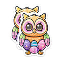(2 Pack) Cute Easter Owl Magnets - Kawaii Spring Animal Decor - Refrigerator Whiteboard Locker Accessories - 5 Inches On Longest Side - Thick Durable Magnet - Made in USA - MAG36052