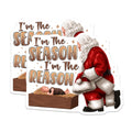 (2 Pack) Christian Christmas Magnets - Santa Baby Jesus Nativity Decor - Meaning of Christmas Holiday Art - 5 Inches On Longest Side - Thick Durable Magnet - Made in USA - MAG28574