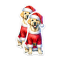 (2 Pack) Christmas Golden Retriever Magnets - Santa Puppy Dog - Holiday Refrigerator Decor for Dog Lovers - 5 Inches On Longest Side - Thick Durable Magnet - Made in USA - MAG30991