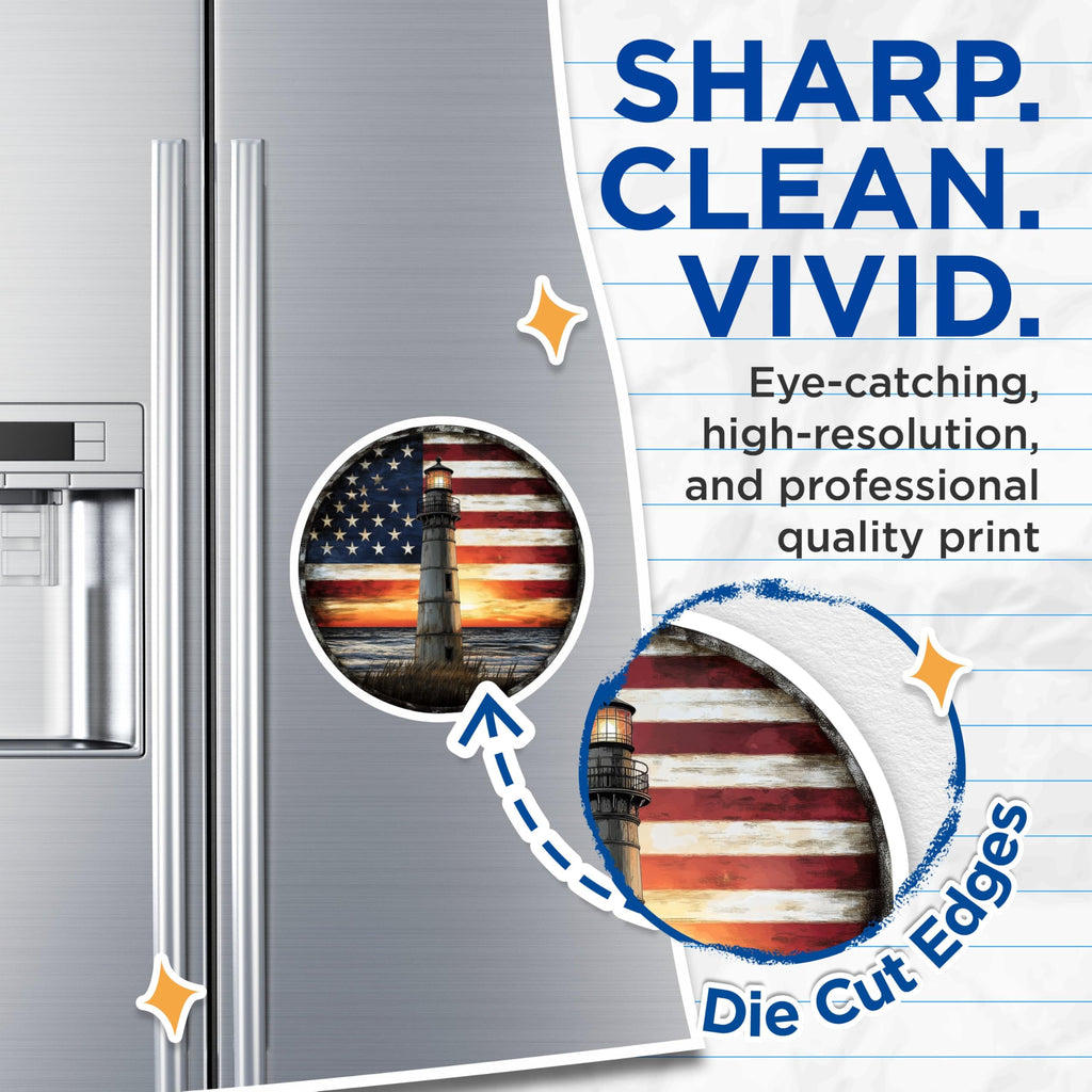 (2 Pack) American Flag Magnet - 5" On Longest Side - Sticks to Smooth Flat Surfaces - Made in USA - MAG9432