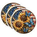 (3 Pack) Sunflower Butterfly Decals - American Flag Sticker - Laptop Decal - 3 Inches On Longest Side - Easy Peel & Apply - Made in USA - 3MCS8201