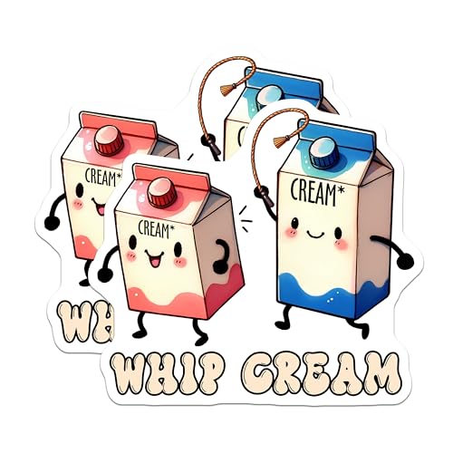 (2 Pack) Whip Cream Cute Magnets - 5" On Longest Side - for Cars, Fridges, Toolboxes - Made in USA - MAG7593
