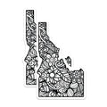 (2 Pack) Idaho State Magnets - Floral Idaho Fridge Magnets - Black and White Decor - 5" On Longest Side - Premium Magnet - for Cars, Refrigerators, Toolboxes, Lockers - Made in USA - MAG17600