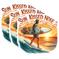 (3 Pack) Sun Kissed Nose Decals - Surfer Stickers - Ocean Vibes Stickers - 3 Inches On Longest Side - Easy Peel & Apply - Made in USA - 3MCS8071