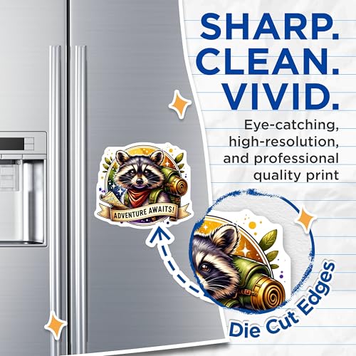 (2 Pack) Adventure Awaits Magnets - Raccoon Backpacker - Inspirational Travel - 5" On Longest Side - for Cars, Fridges, Toolboxes - Made in USA - MAG4533