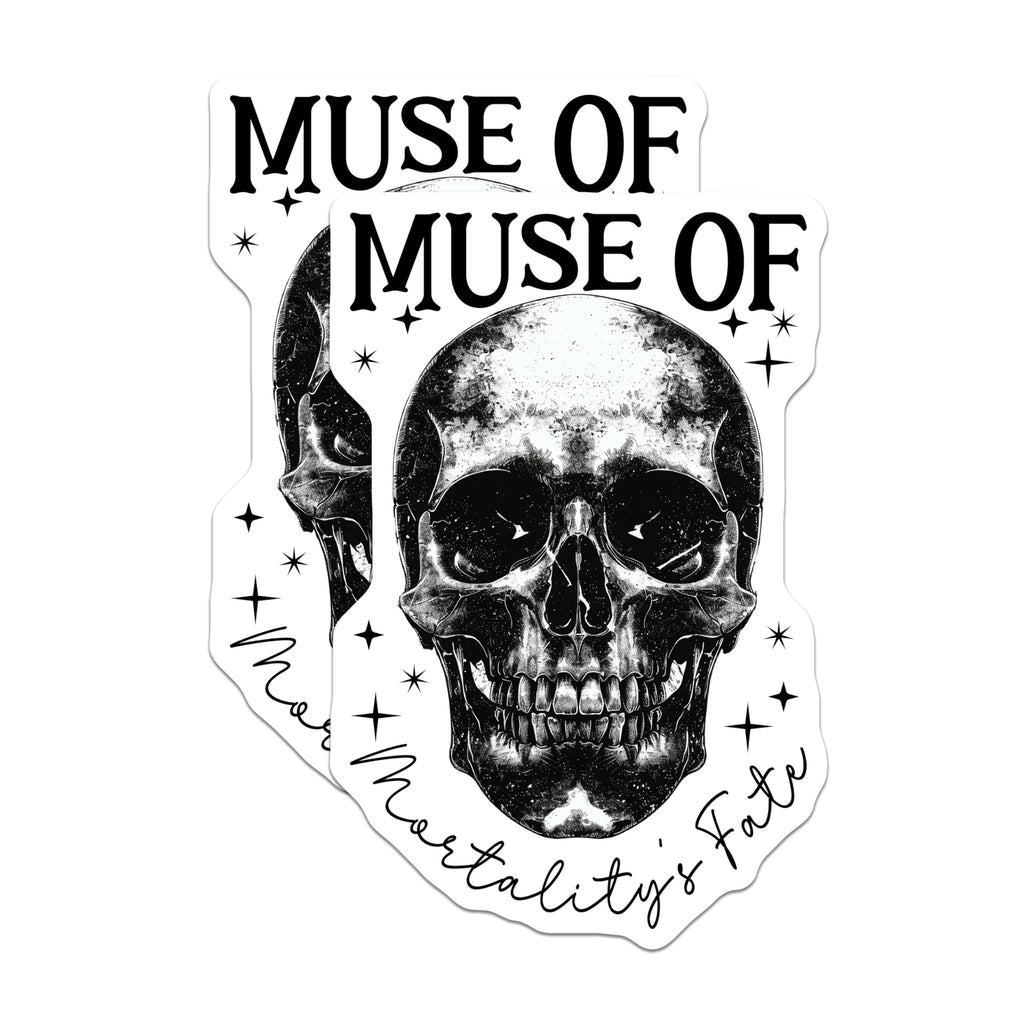 (2 Pack) Muse of Mortality's Fate Magnets - Skull Art Magnets - Gothic Decor Magnets - 5" On Longest Side - for Cars, Refrigerators, Toolboxes, Lockers - Made in USA BMCS3532