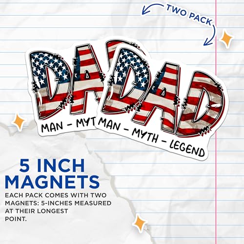 (2 Pack) Dad Fixer of All Things Magnets - Funny Dad Mem - Father's Day Decor for Dad from Kids - 5" On Longest Side - for Cars, Fridges, Toolboxes - Made in USA - MAG7496