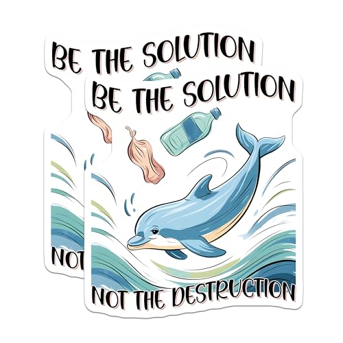 (2 Pack) Save The Oceans Magnets Magnets - Dolphin Conservation - Environmental Awareness - 5" On Longest Side - Made in USA - Sticks to Refrigerators & Metal Surfaces - MAG8449