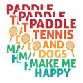 (3 Pack) Paddle Tennis Decals - Dog Lover - Happy Decals - 3 Inches On Longest Side - Easy Peel & Apply - Made in USA - 3MCS4013