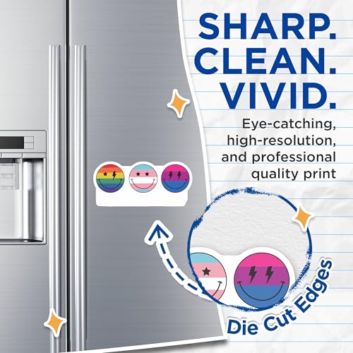 (2 Pack) LGBTQ Pride Smiley Face Magnets - Rainbow Transgender Pansexual Designs - Happy Face Magnets for Fridge or Locker - 5" On Longest Side - for Cars, Fridges, Toolboxes - Made in USA - MAG6563