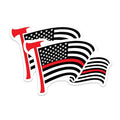 (2 Pack) American Flag Stickers - Firefighter Axe Decal - Red Line Hero Vinyl - 5" On Longest Side - Sticks to Smooth Flat Surfaces - Made in USA - BMCS6075